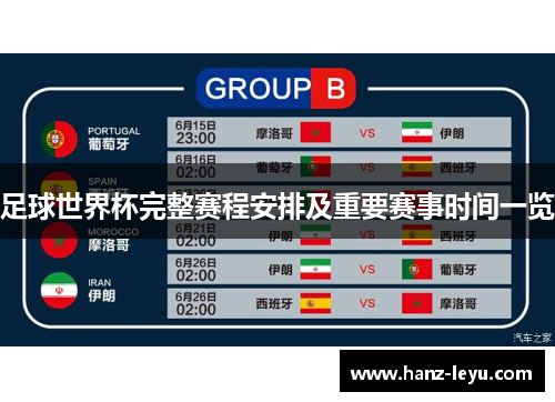足球世界杯完整赛程安排及重要赛事时间一览